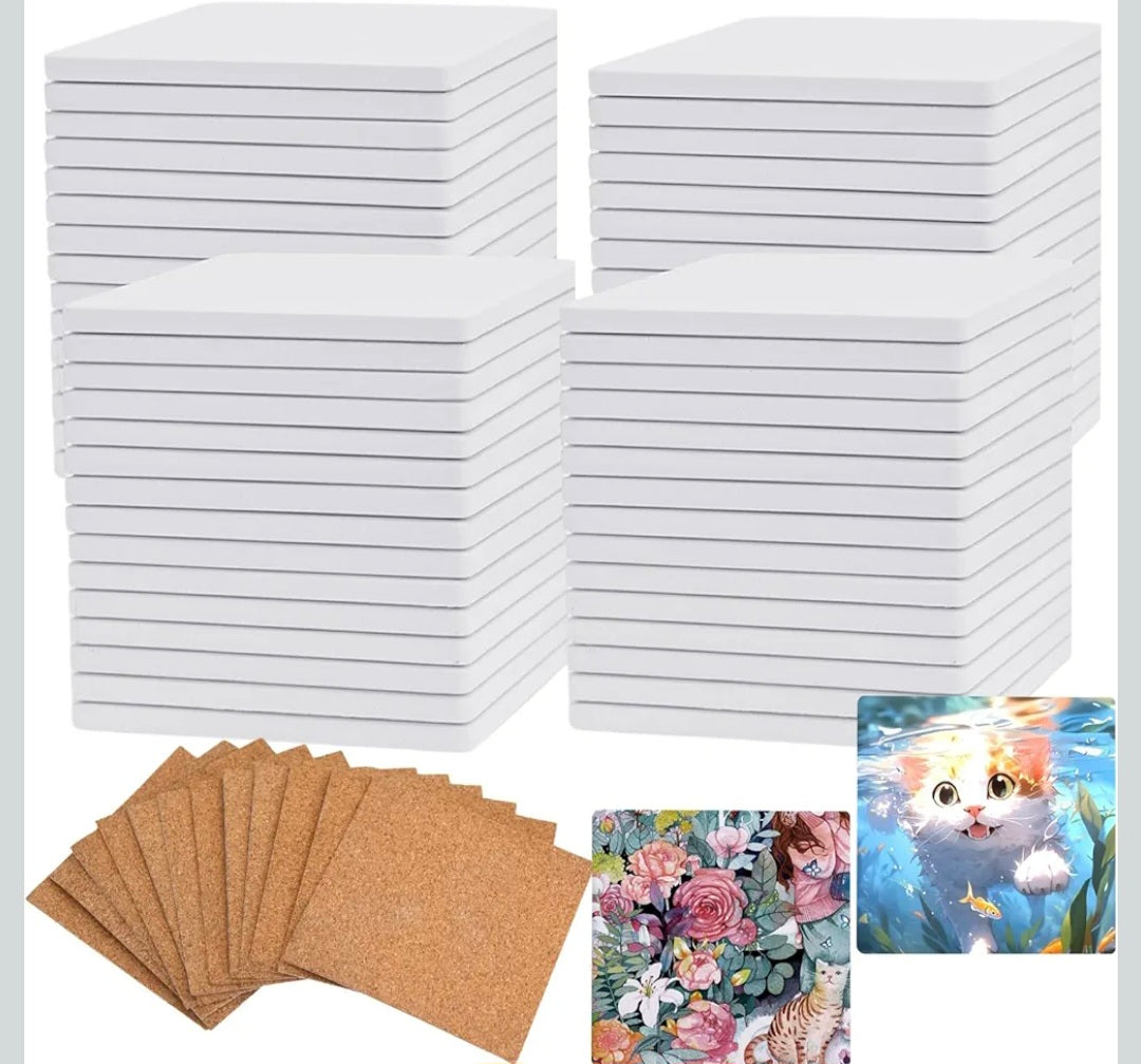 Custom Set of 4 Square Coasters 4x4