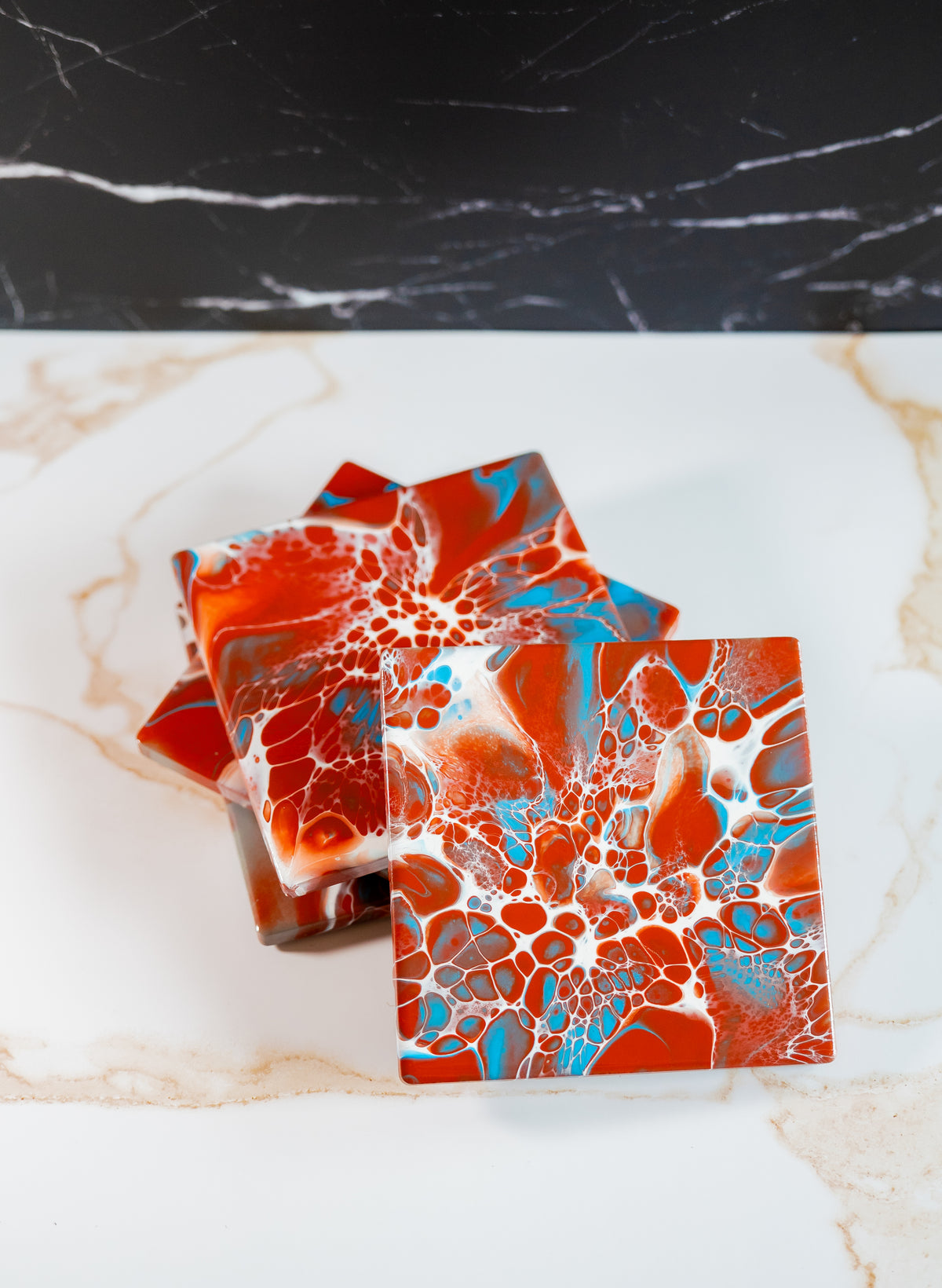 Sea Color Square Coasters (Set of 4)