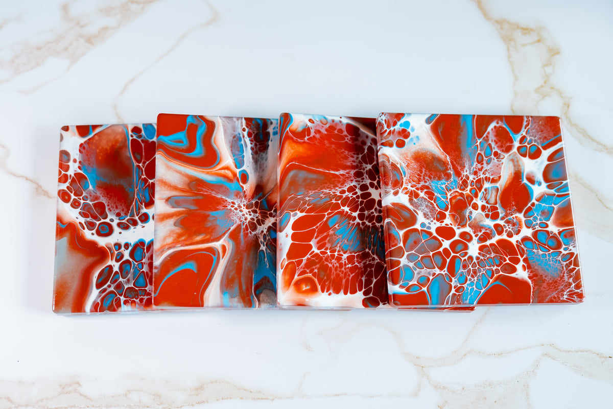 Sea Color Square Coasters (Set of 4)