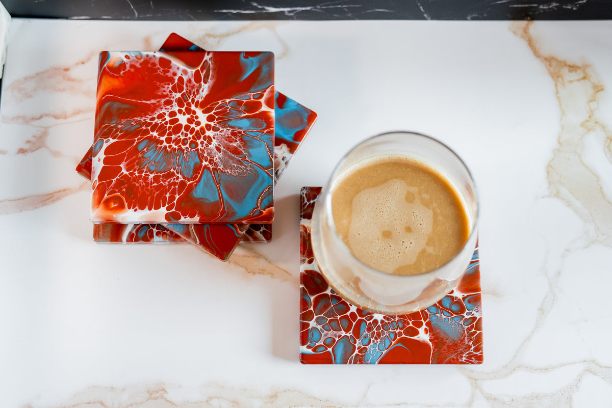 Sea Color Square Coasters (Set of 4)