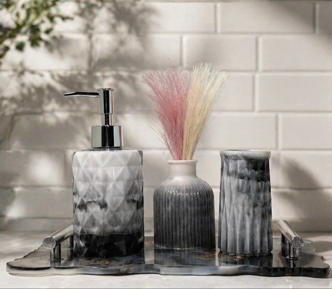 Black & White Resin Decor