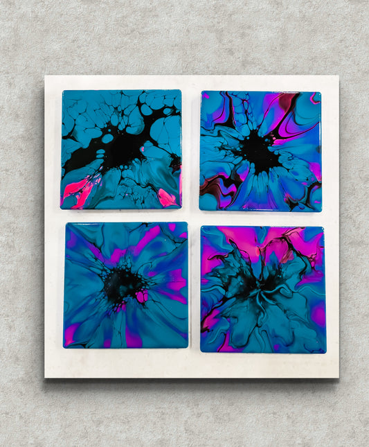 Custom Set of 4 Square Coasters 4x4